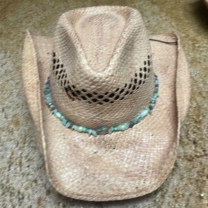 Ladies straw cowboy hat